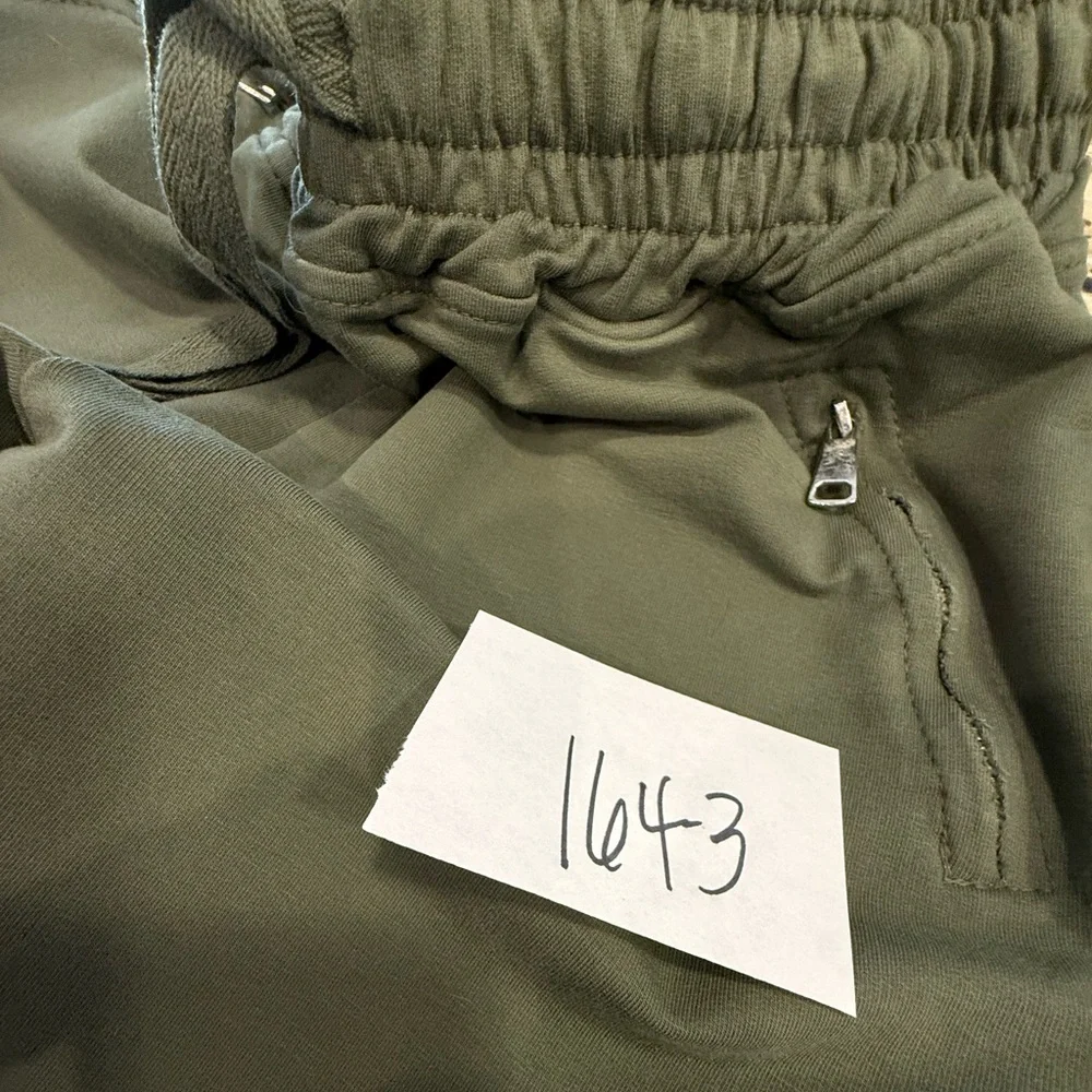 Nostalgia Italian army green joggers zip pockets SZ M - Picture 9 of 10